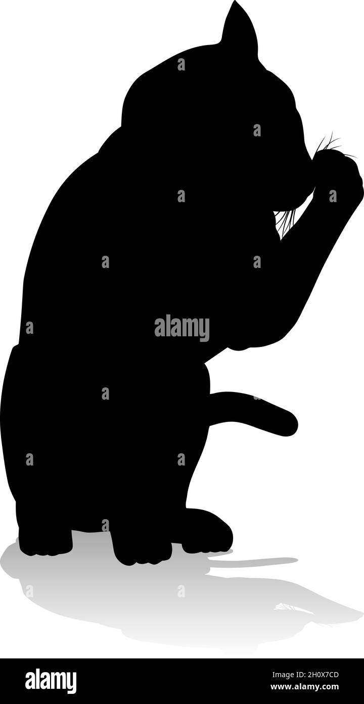 Animal de compagnie Chat Silhouette Illustration de Vecteur