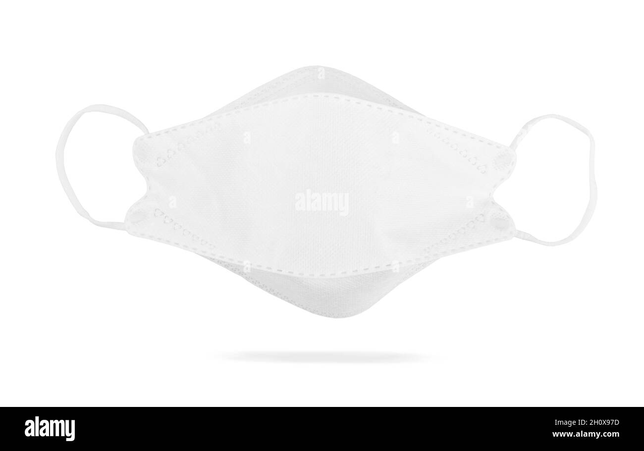 Masque de protection médicale sur fond blanc, coronavirus de protection de l'équipement, Enregistrer le chemin de coupure. Banque D'Images