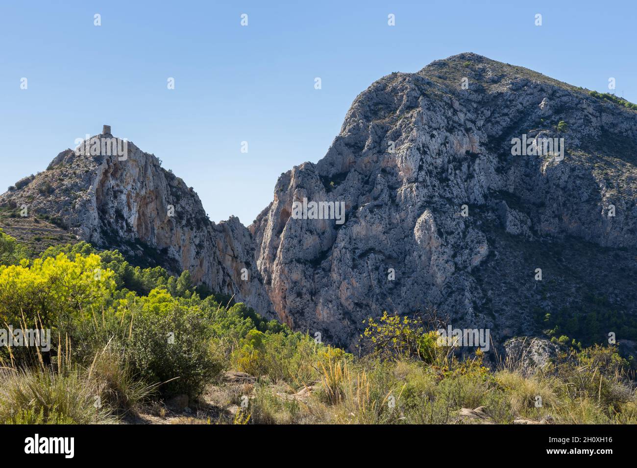 Paysage de montagne méditerranéen majestueux Canyon de Mascarat sur la Costa Blanca en Espagne Banque D'Images