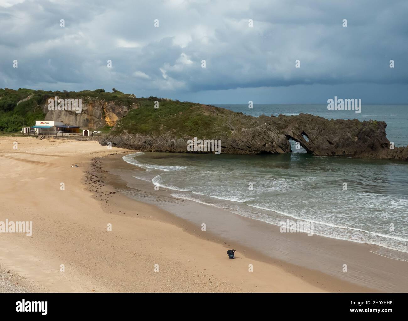 Asturies en Espagne: La plage Playa de San Antolín de Bedón Banque D'Images