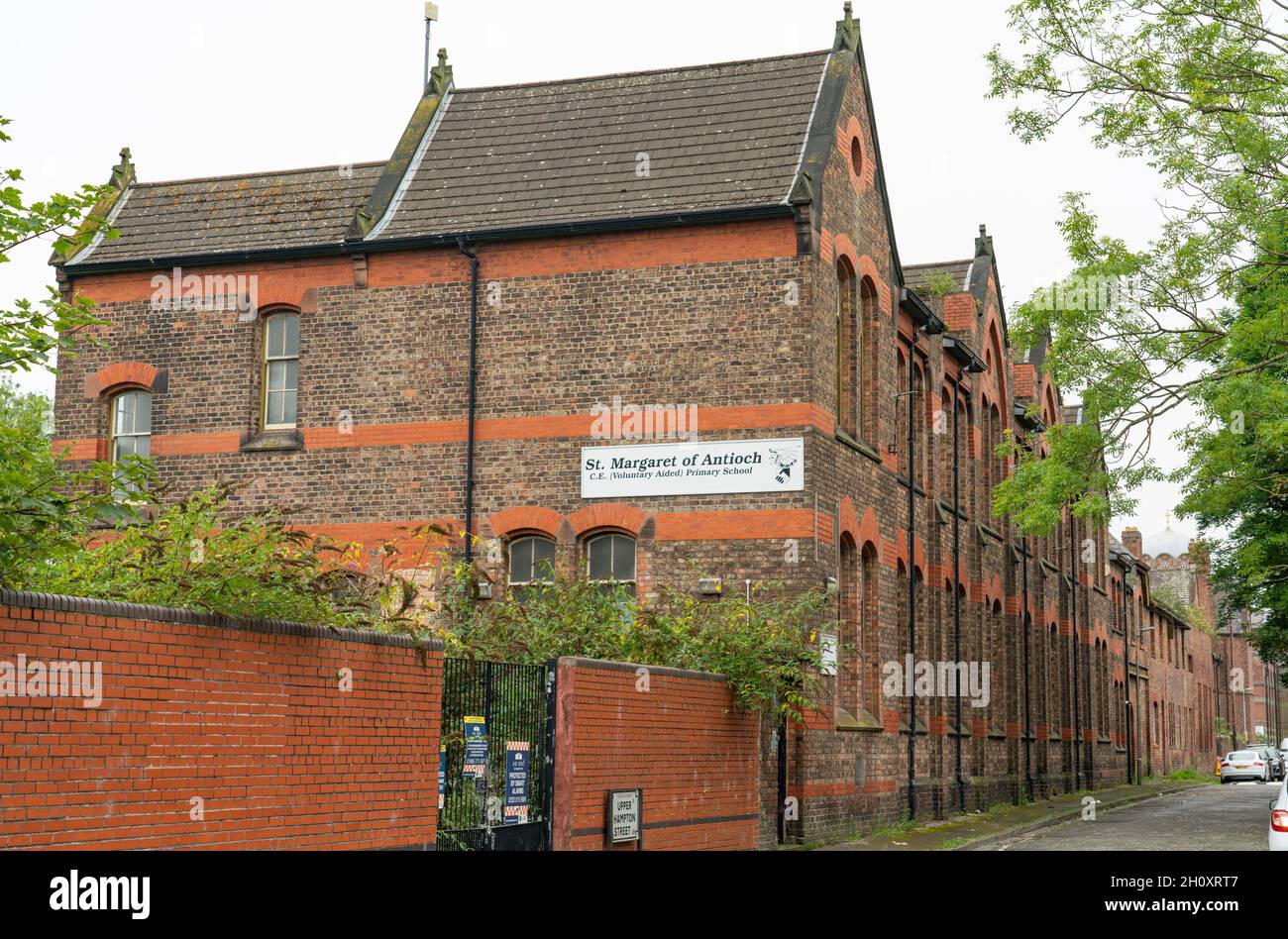 École St Margaret of Antioch, Upper Hampton Street, Toxteth, Liverpool 8.Photo prise en septembre 2021. Banque D'Images