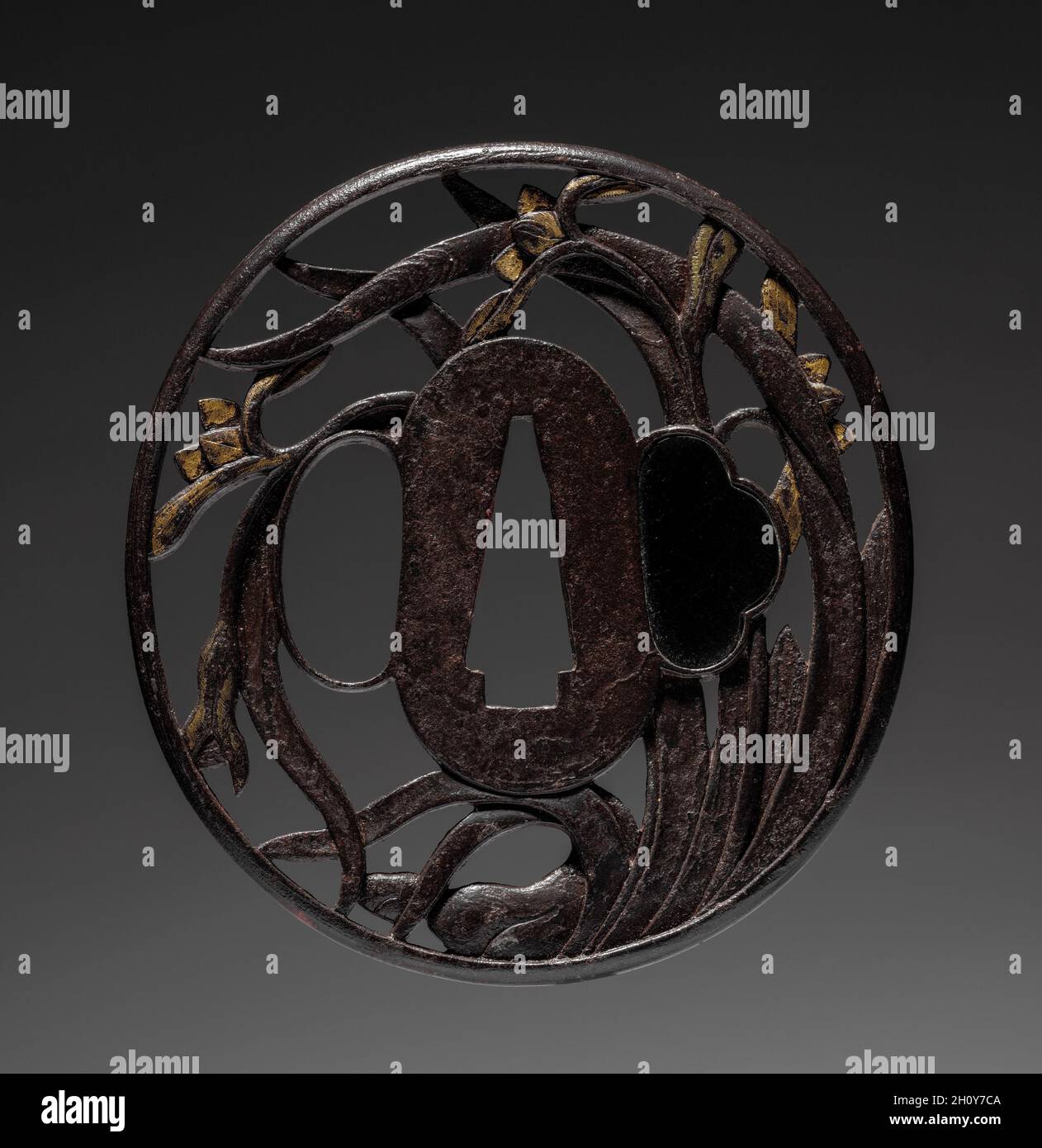 Garde au sabre, 1615-1868.Japon, période Edo (1615-1868).Fer (de type Choshu); diamètre: 7.6 cm (3 po). Banque D'Images