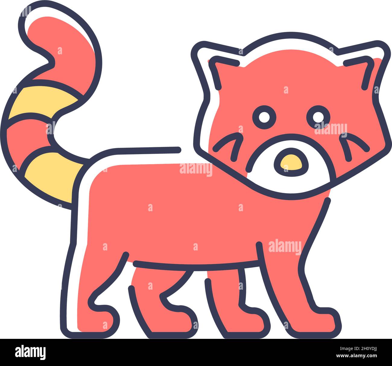 Icône de couleur RVB panda rouge Illustration de Vecteur