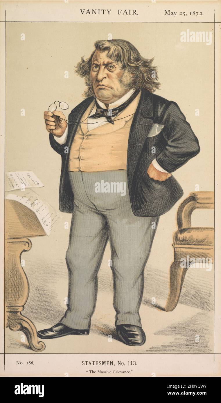 Publié dans Vanity Fair, le 25 mai 1872: Vanity Fair: Statesman, No 113 'le grief massif', 1872.Thomas Nast (américain, 1840-1902).Lithographie couleur; feuille: 35.6 x 33.1 cm (14 x 13 1/16 po.); bordure: 30.3 x 19.1 cm (11 15/16 x 7 1/2 po.). Banque D'Images