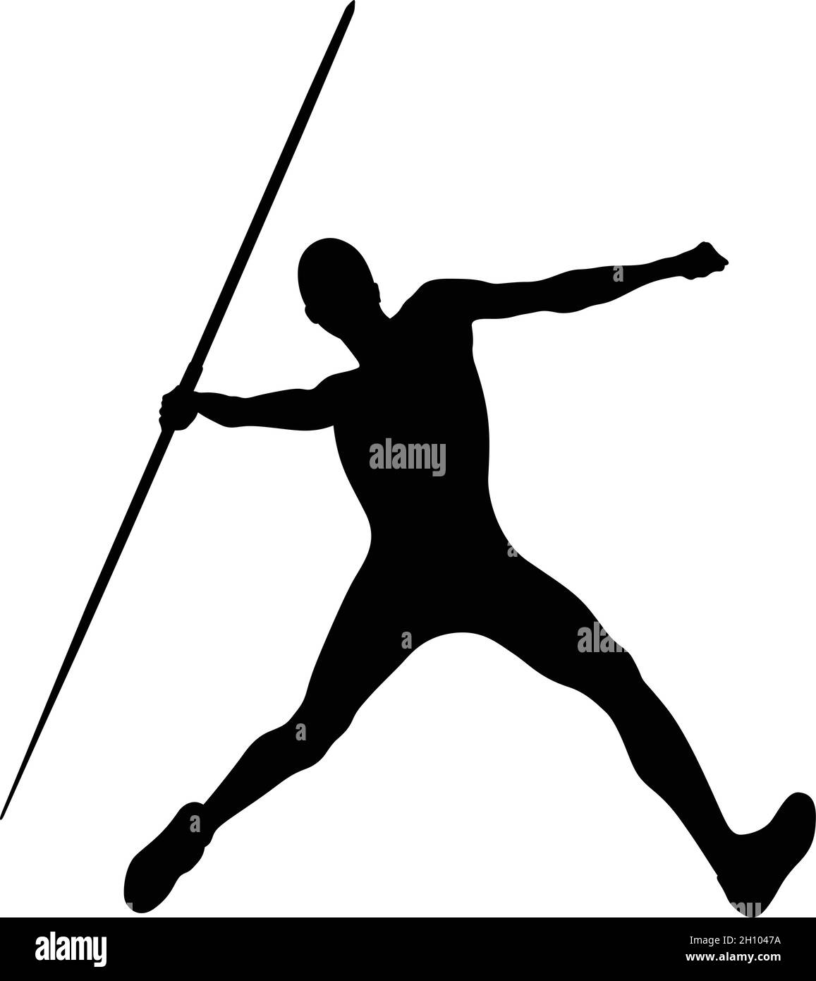 lance-javelot athlète en silhouette noire de décathlon Illustration de Vecteur