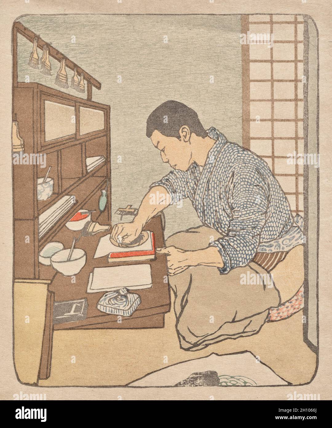 Imprimante japonaise, 1900-1901.Emil Orlik (tchèque, 1870-1932).Lithographie offset; image: 19.3 x 15.6 cm (7 5/8 x 6 1/8 po.). Banque D'Images