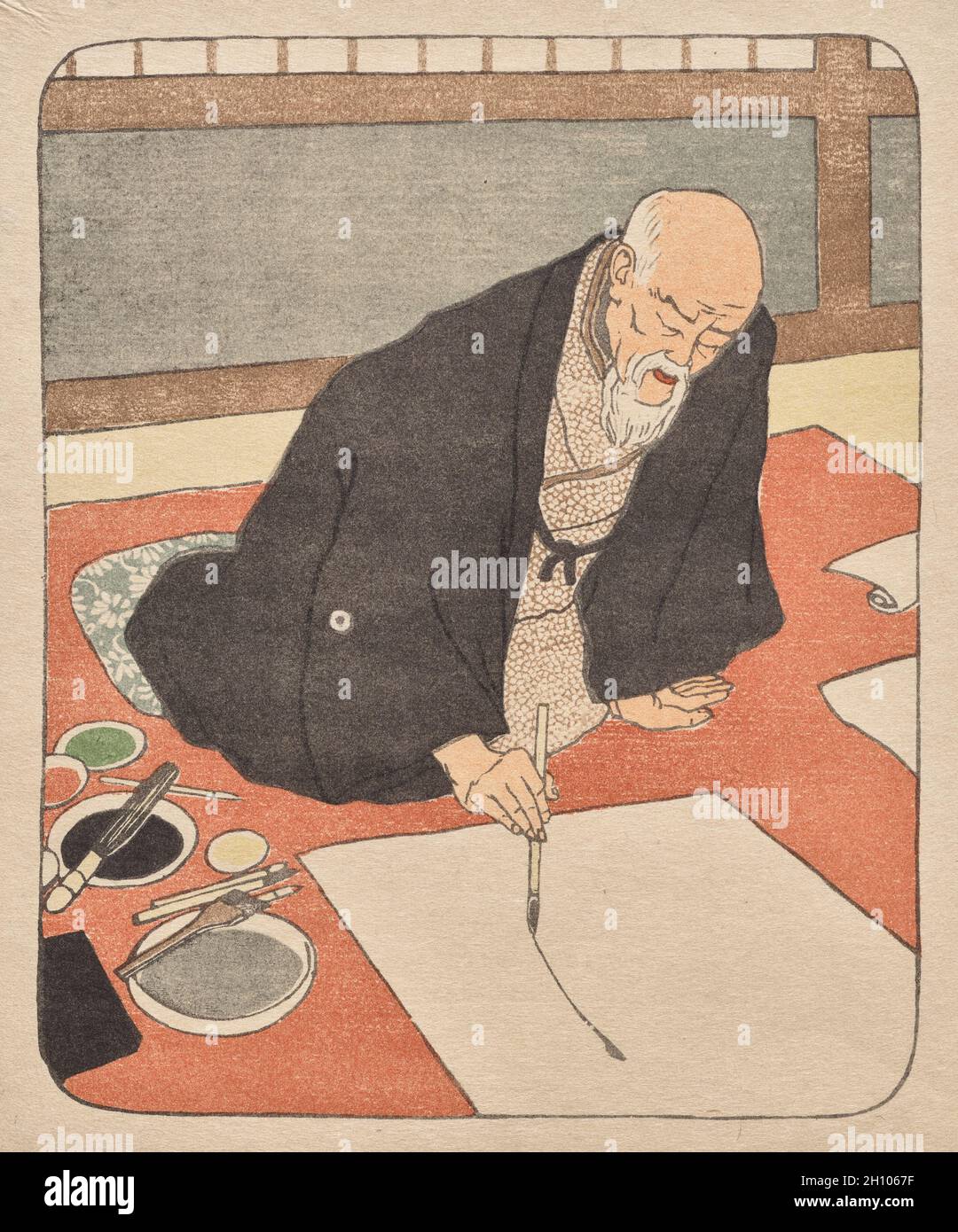 Le peintre japonais, 1900-1901.Emil Orlik (tchèque, 1870-1932).Lithographie offset; image: 19.3 x 15.6 cm (7 5/8 x 6 1/8 po.). Banque D'Images