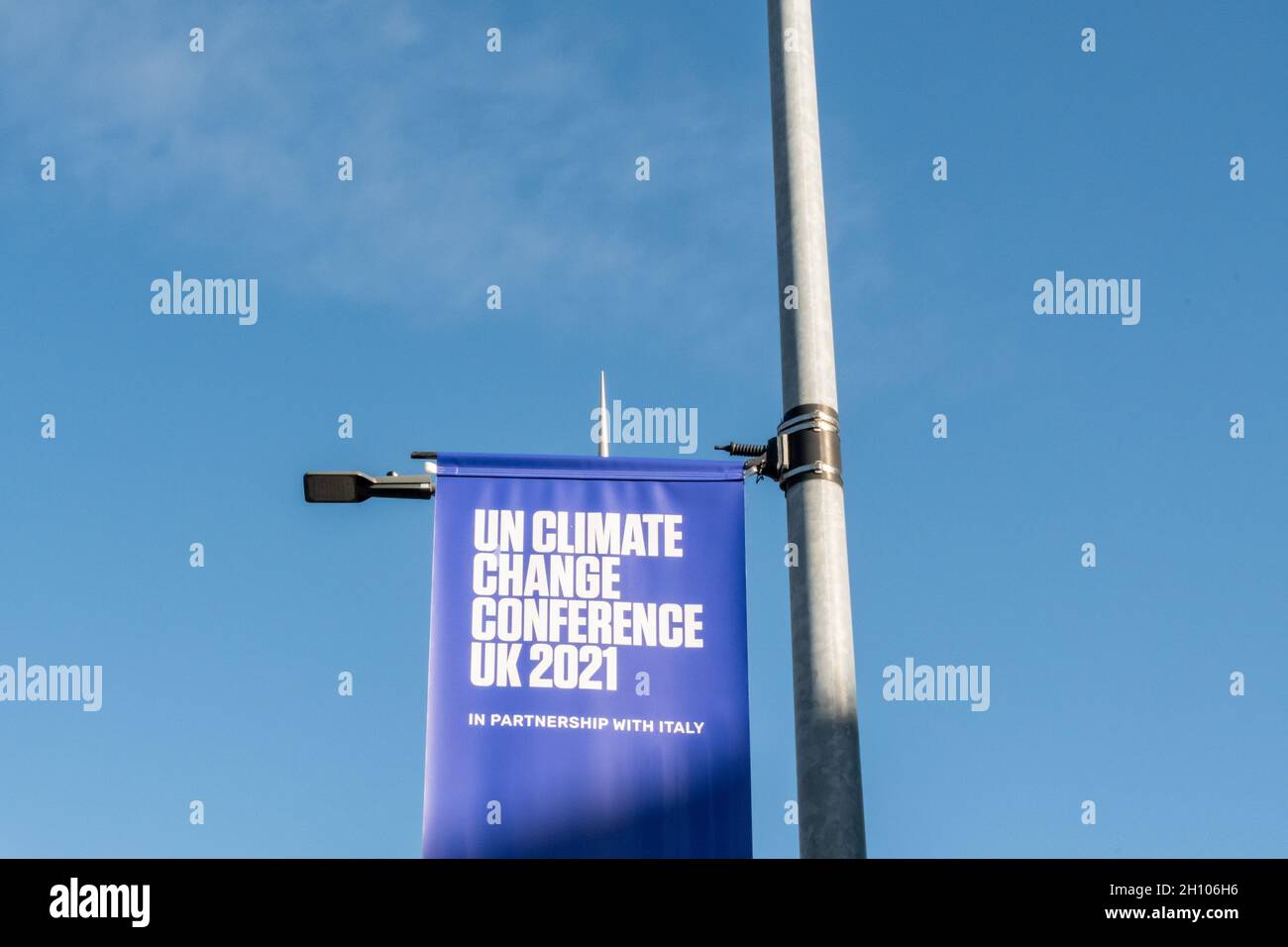 Inscrivez-vous à Glasgow alors que la ville se prépare à la Conférence des Nations Unies sur les changements climatiques UK 21 Banque D'Images