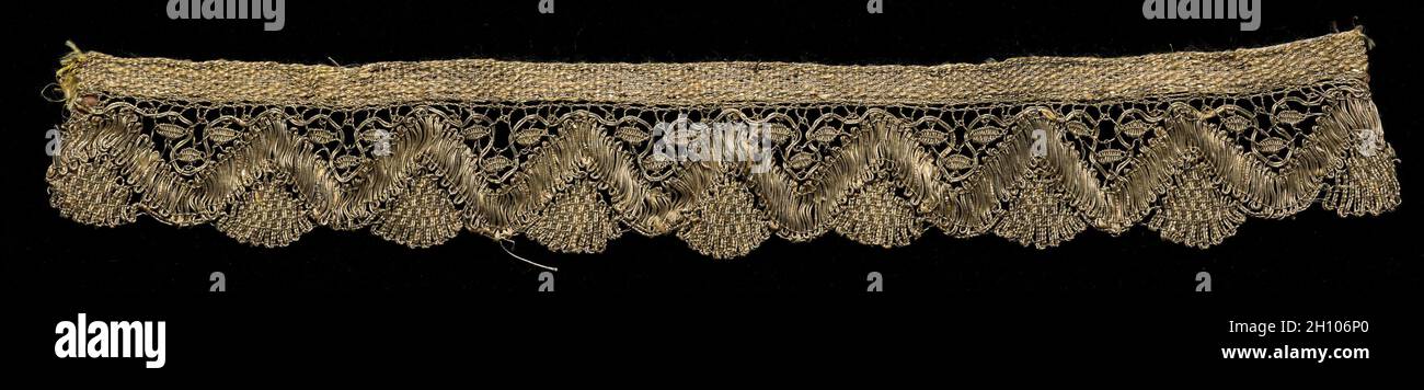 Bordure en dentelle à motif bobbin, XIXe siècle.Russie, 19e siècle.Dentelle, bobine; moyenne: 5.1 x 33 cm (2 x 13 po.). Banque D'Images