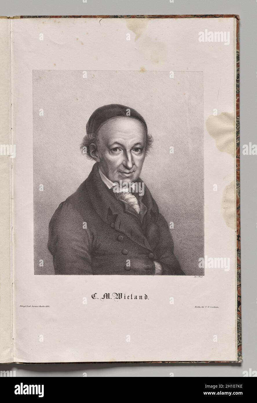 Les auteurs célèbres d'Allemagne : portrait de Christopher Martin Wieland, 1824.Gustav Karl Friedrich Lüderitz (allemand, 1803-1884).Lithographie; Banque D'Images