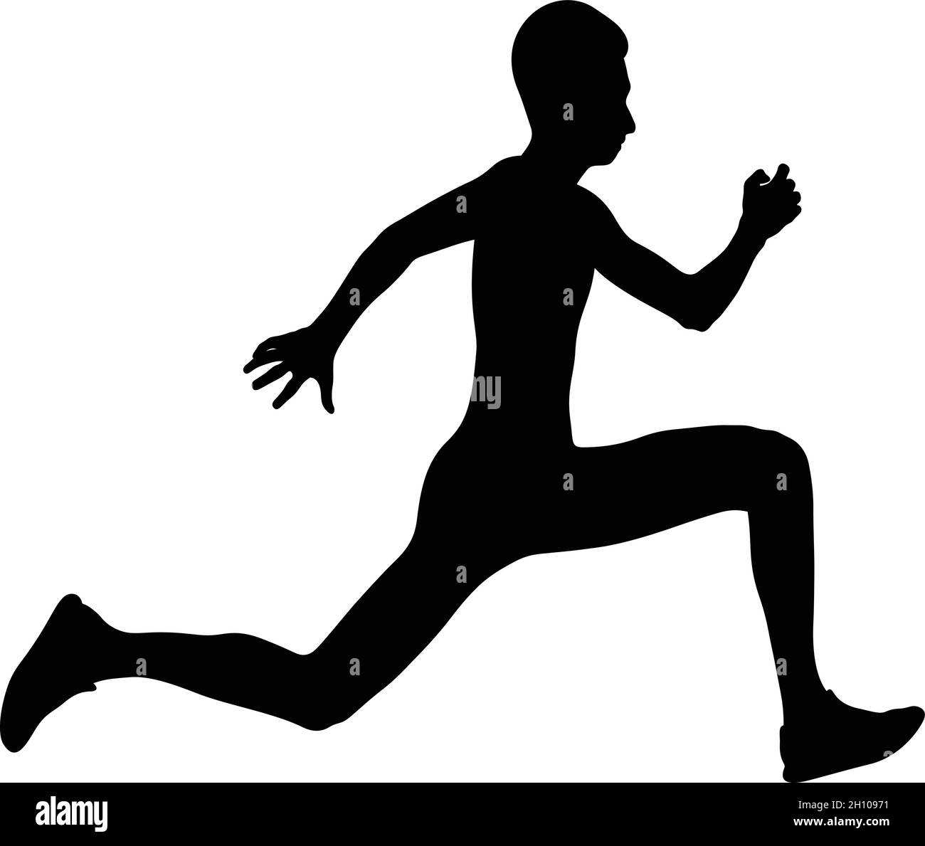jeune athlète cavalier triple saut silhouette noire Illustration de Vecteur