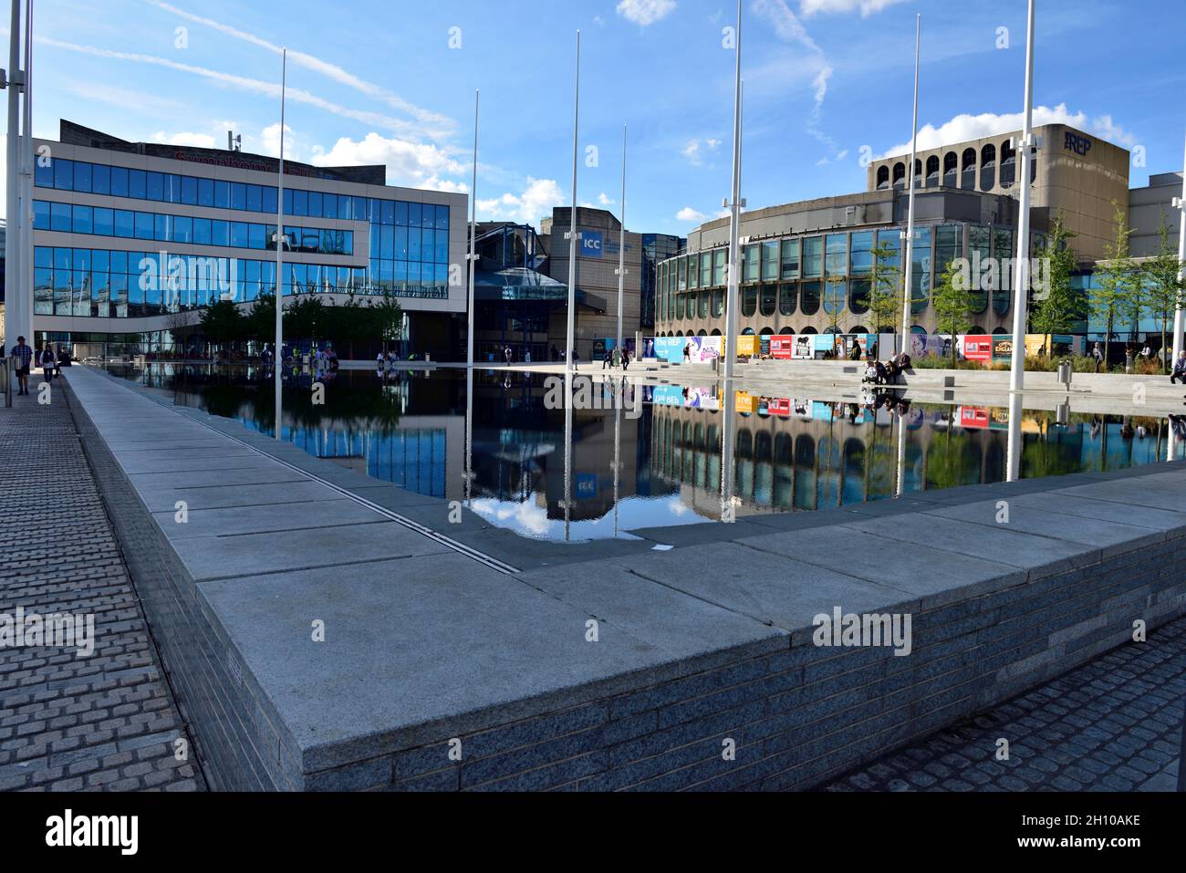 Centenaire Square Birmingham, Birmingham Repertory Theatre et Symphony Hall Banque D'Images