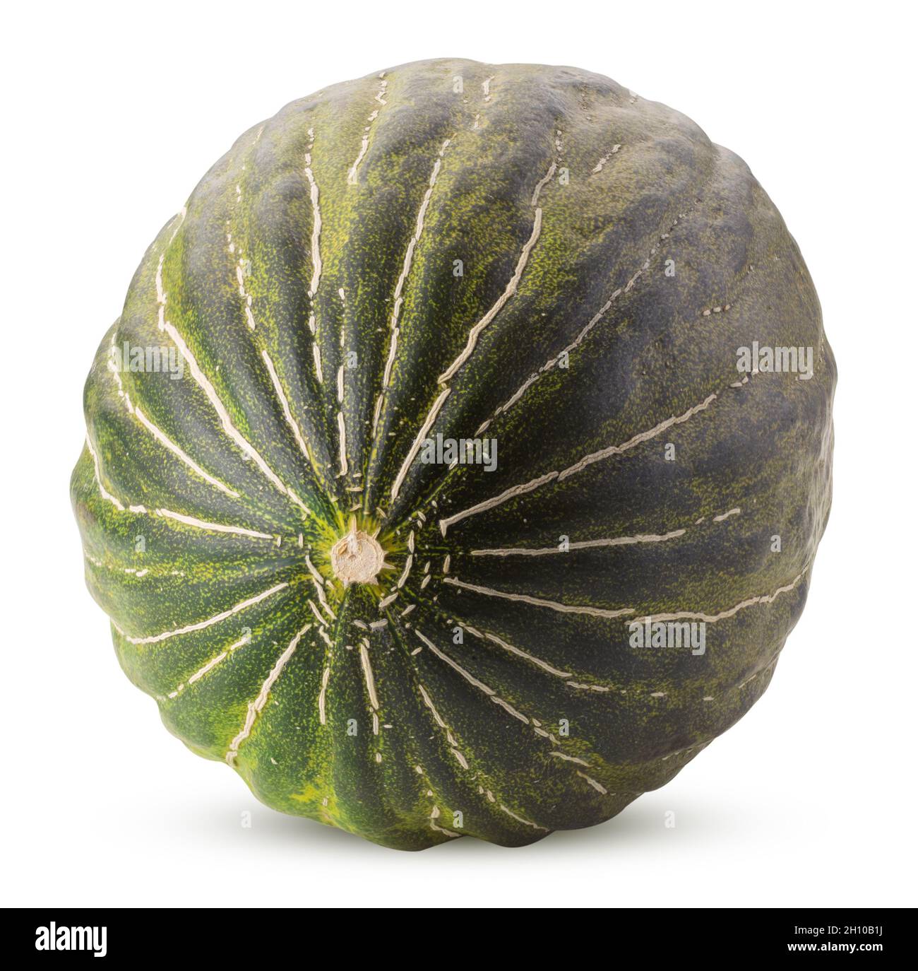 Piel de sapo de melon vert isolé sur fond blanc.Masque.Profondeur de champ complète. Banque D'Images