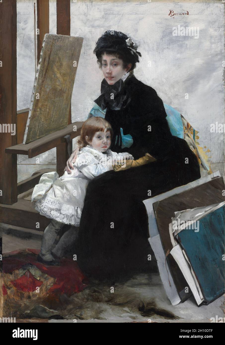 Madeleine Lerolle et sa fille Yvonne, c.1879–80.Albert Besnard (français, 1849-1934).Huile sur tissu; encadré: 191.5 x 142.2 x 9.5 cm (75 3/8 x 56 x 3 3/4 in.); non encadré: 165 x 115.5 cm (64 15/16 x 45 1/2 in.). Banque D'Images