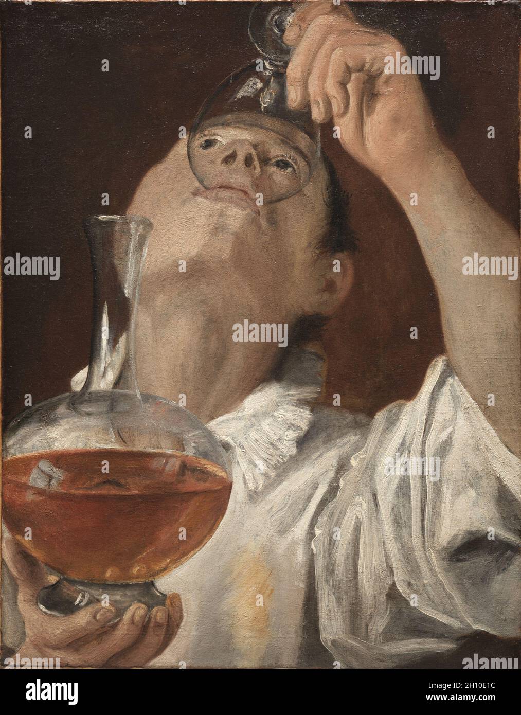 Garçon Drinking, 1582–83.Annibale Carracci (italien, c.1560-1609).Huile sur toile; encadré: 79 x 67 x 5.5 cm (31 1/8 x 26 3/8 x 2 3/16 in.); non encadré: 55.8 x 43.7 cm (21 15/16 x 17 3/16 in.). Banque D'Images