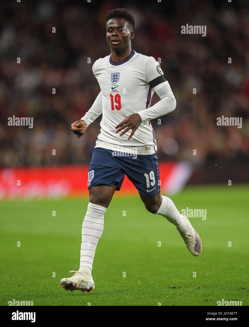 Angleterre / Hongrie - coupe du monde de la FIFA 2022 - Stade Wembley Bukayo Saka d'Angleterre pendant le qualificateur de coupe du monde à Wembley.Image : Mark pain Banque D'Images