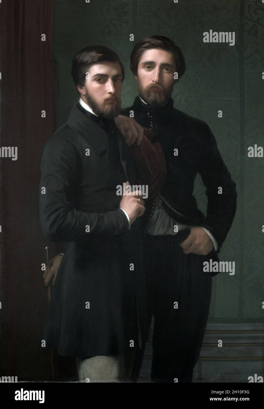 René-Charles Dassy et son frère Jean-Baptiste-Claude-Amédé Dassy, 1850. Jean Hippolyte Flandrin (Français, 1809-1864). Huile sur toile, cadre d'origine ; pans : 173,5 x 134 x 14 cm (68 3/4 x 52 5/16 x 5 1/2 in.) ; non encadrée : 133,4 x 92,7 cm (52 1/2 x 36 1/2 in.). Banque D'Images