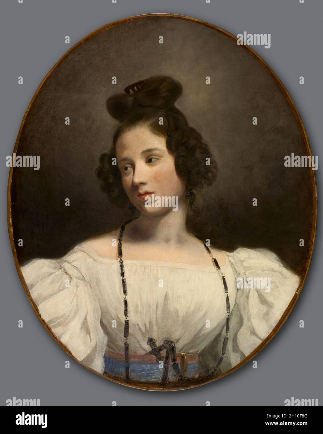 Mlle.Alexandrine-Julie de la Boutraye, c.1832–34.Eugène Delacroix (français, 1798-1863).Huile sur tissu; encadré: 94.5 x 81 x 10.5 cm (37 3/16 x 31 7/8 x 4 1/8 in.); non encadré: 73 x 59.2 cm (28 3/4 x 23 5/16 in.). Banque D'Images