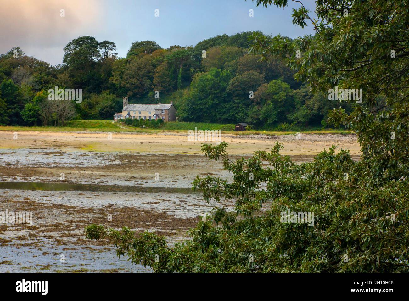 St Anthony dirigez-vous vers l'estuaire de Falmouth, sur la péninsule Roseland, partie du South West Coast Path, dans le sud de Cornwall, en Angleterre, au Royaume-Uni Banque D'Images