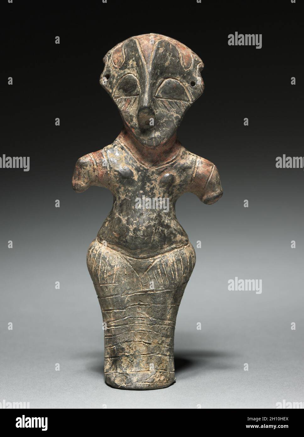 Vinca Idol, 4500–3500 av. J.-C.Serbie, culture Vinça, époque néolithique.Argile à feu avec peinture; hors tout: 16.1 cm (6 5/16 in.). Banque D'Images