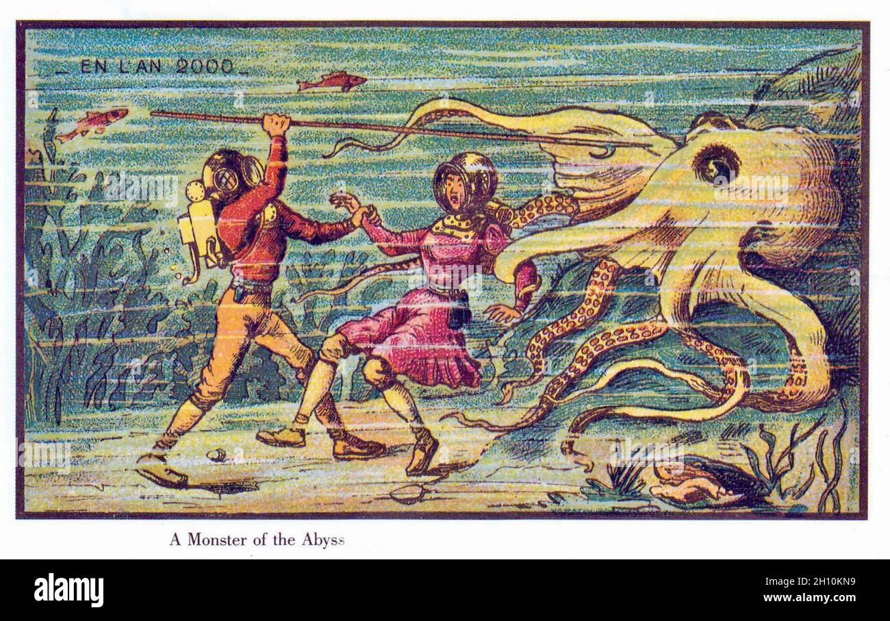 Jean-Marc côté - Un monstre des Abysses - monstre marin - 1899 Banque D'Images