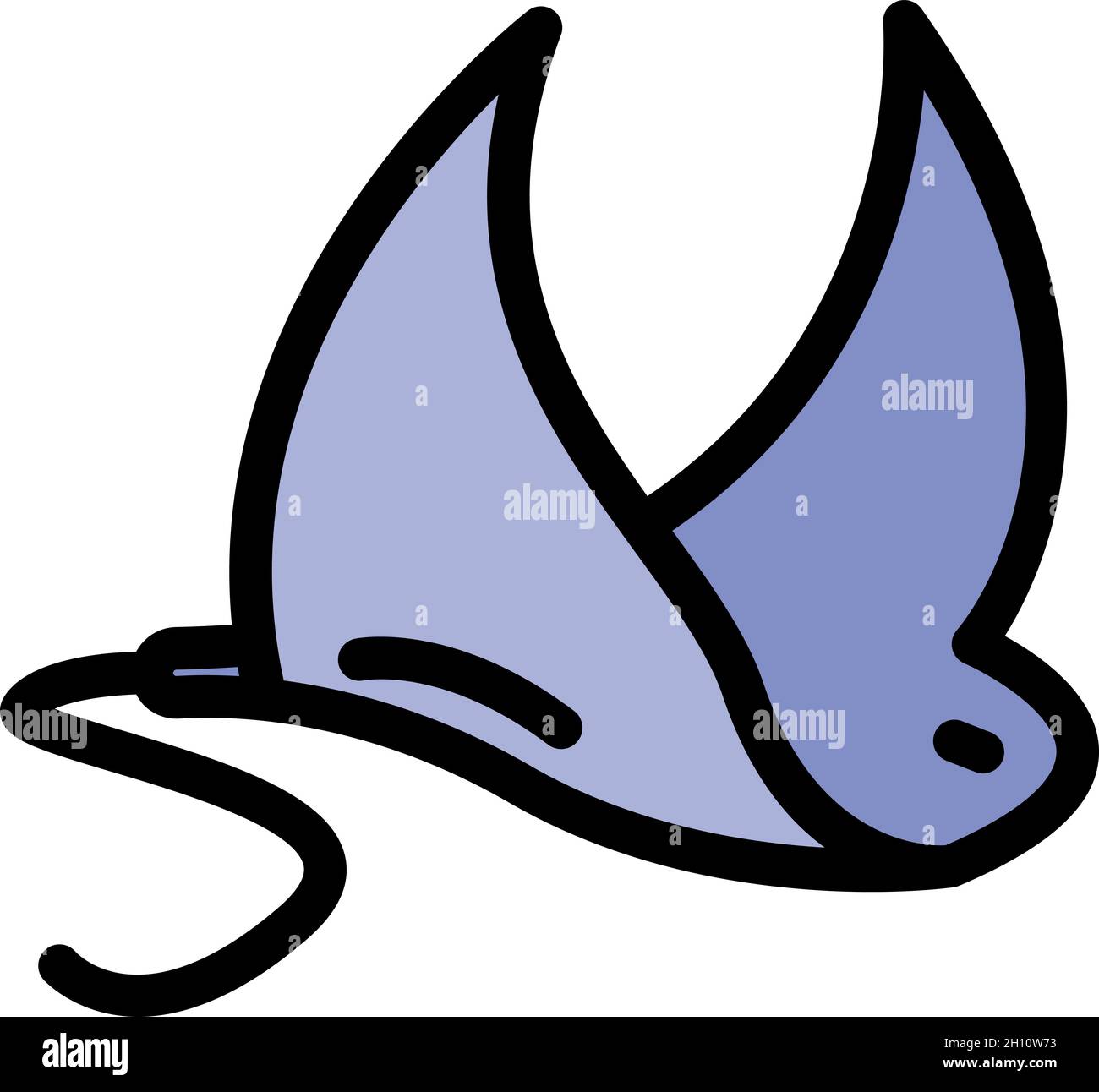 Icône Manta ray.Contour manta ray vector icône couleur plat isolé Illustration de Vecteur