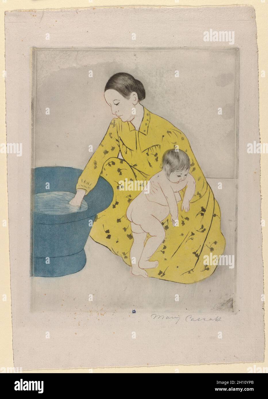 The Bath, 1890–91.Mary Cassatt (américaine, 1844-1926).Drypoint, gravure en surface douce et aquatinte; platemark: 32 x 24.8 cm (12 5/8 x 9 3/4 in.); feuille: 43.2 x 30.1 cm (17 x 11 7/8 in.). Banque D'Images