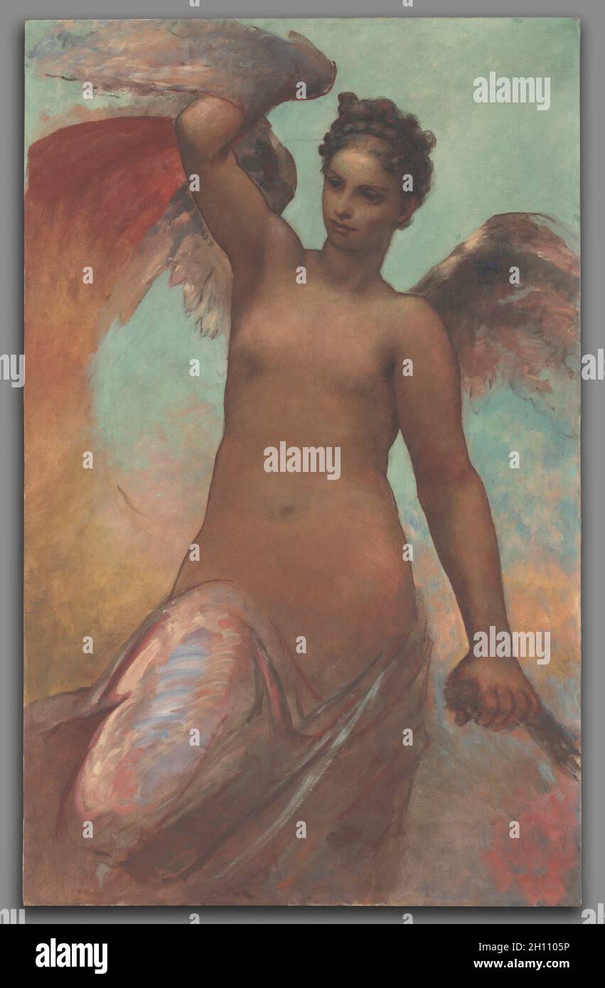 Fortune ailée, 1878. William Morris Hunt (Américain, 1824-1879). Huile sur toile, 159,5 x 252 : non encadrées (99 cm x 62 3/16 13/16 in.). Banque D'Images