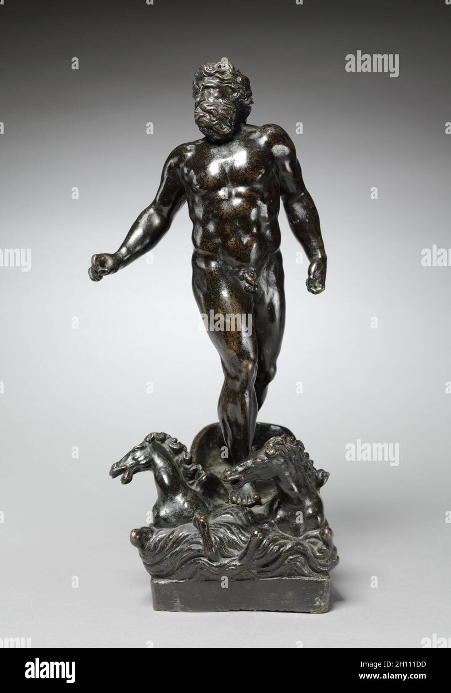 La colère de Neptune, fin des années 1500 au début des années 1600. Cast après un modèle par Tiziano Minio (Italien, 1511/12-1552). Bronze ; total : 36,7 x 17,2 x 19,4 cm (14 3/4 x 6 7/16 x 7 5/8 in.). Banque D'Images