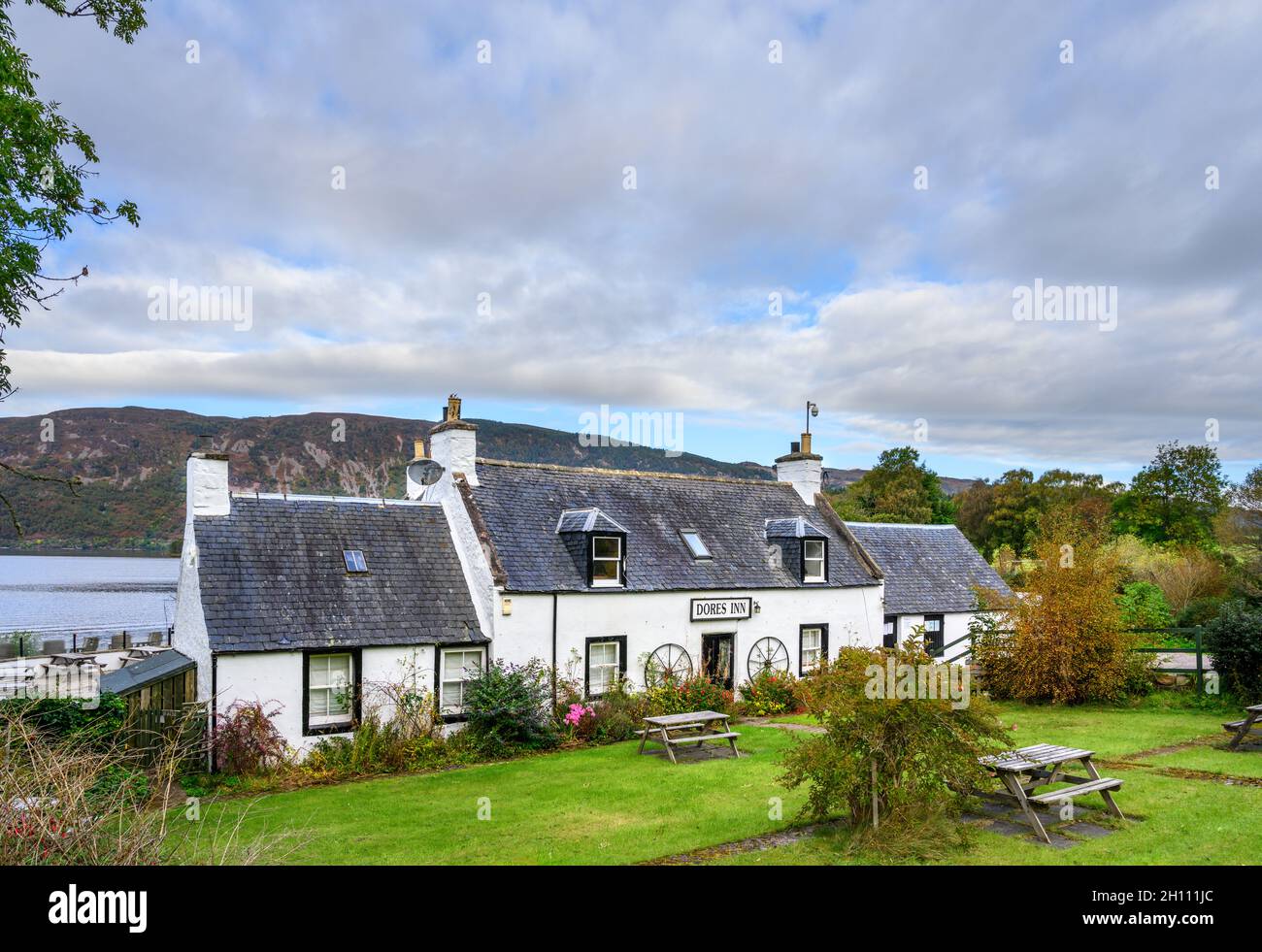 The Dales Inn, Loch Ness, Plage de Dales, Dales, près d'Inverness,Écosse Banque D'Images