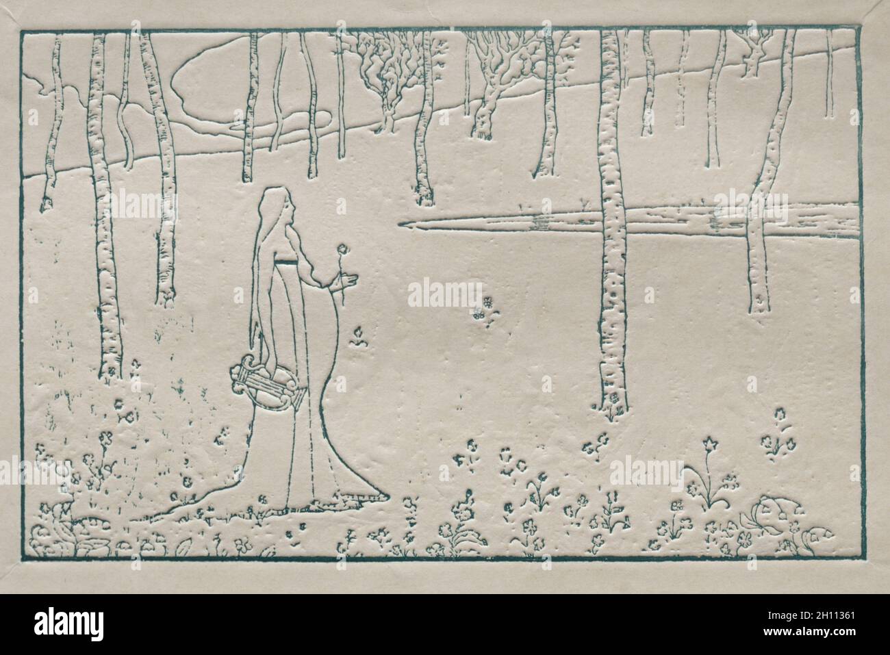 Sappho, 1895. Maurice Dumont (Français, 1870-1899). Gypsograph ; feuille : 27,6 x 36,6 cm (10 7/8 x 14 7/16 po.) ; Image : 12 x 19,1 cm (4 3/4 x 7 1/2 in.). Banque D'Images