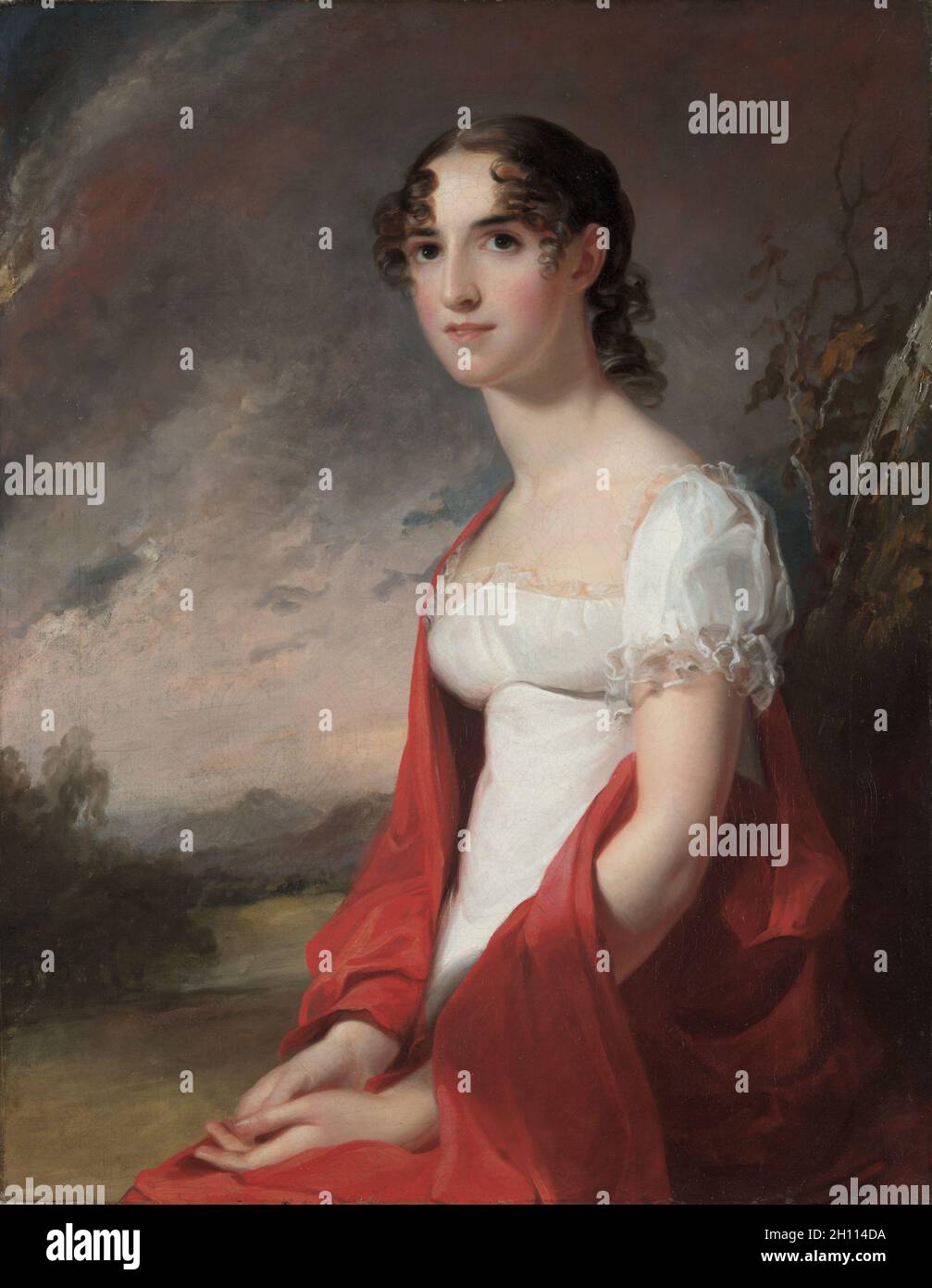 Portrait de Mary Sicard David, 1813. Thomas Sully (Américain, 1783-1872). Huile sur toile, 121,9 x 103,5 encadrées : x 15.3 cm (48 x 40 3/4 x 6 in.) ; non encadrée : 89,5 x 69,8 cm (35 1/4 x 27 1/2 in.). Banque D'Images