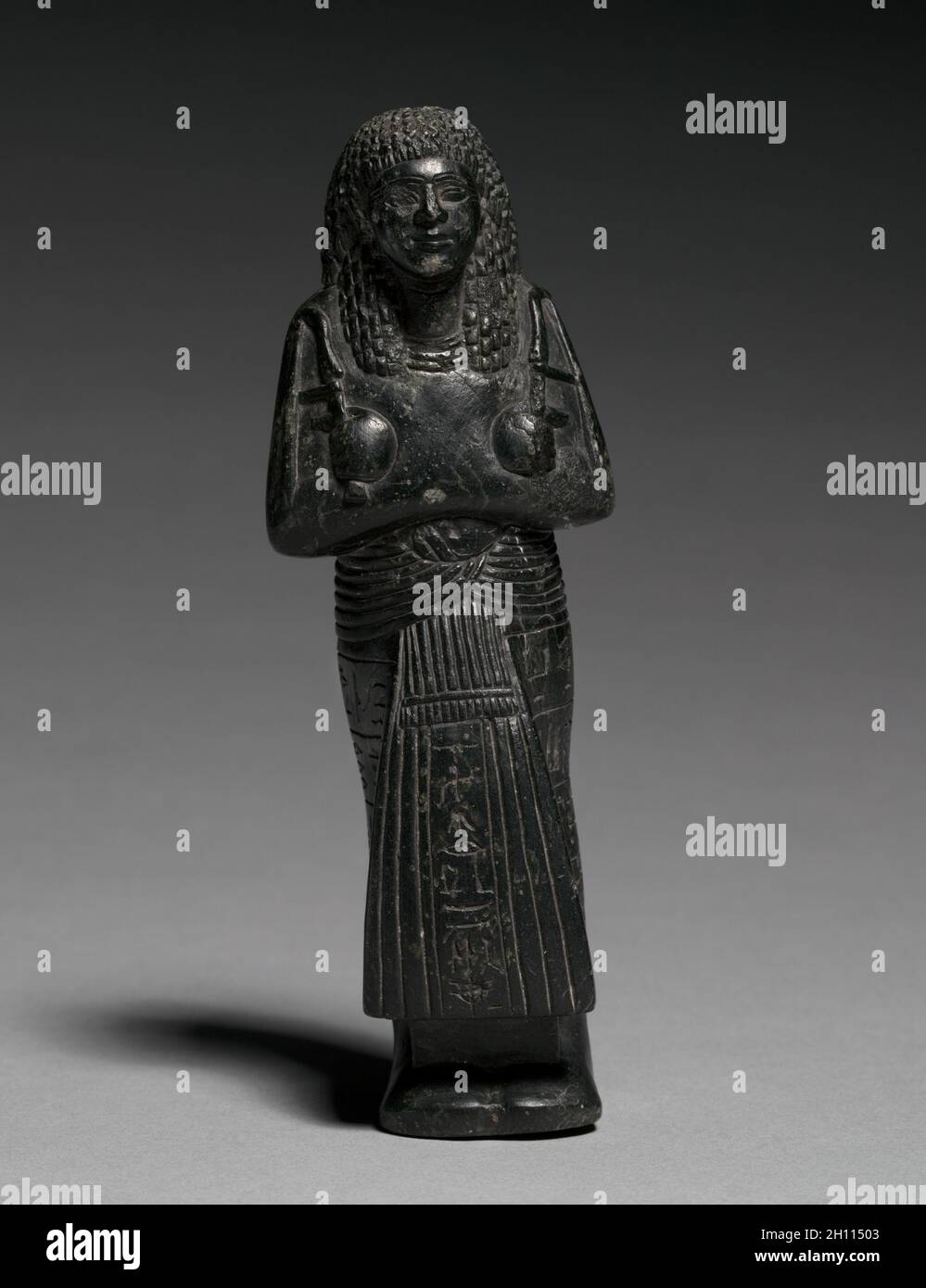 D Shawabty Nebmehyt, ch. 1295-1240 BC. Égypte, Nouvel Empire, début 19 dynastie. Stéatite ; total : 14,1 x 4,8 x 3,7 cm (5 9/16 x 1 7/8 x 1 7/16 in.). Banque D'Images