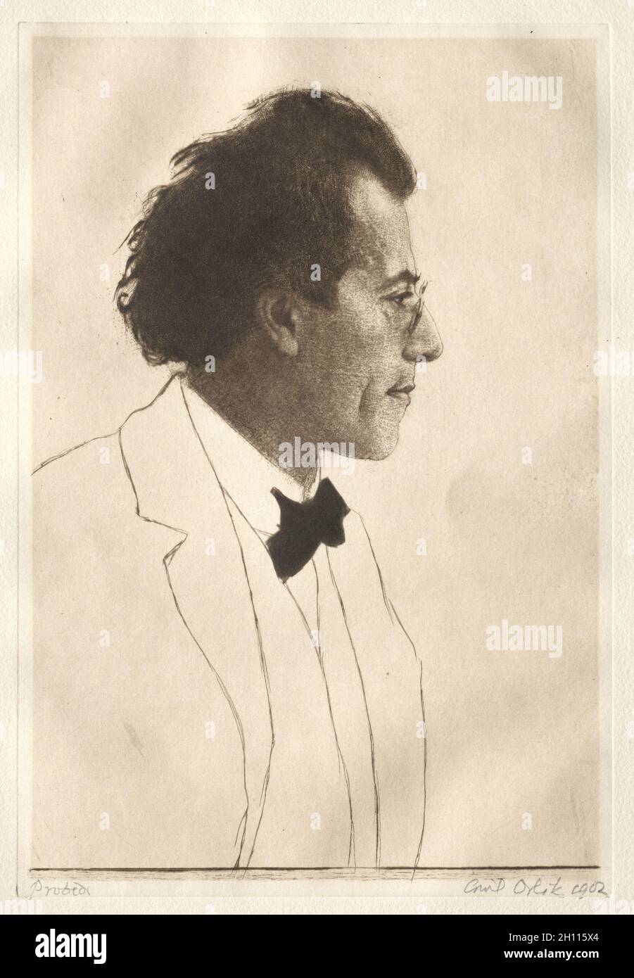 Gustave Mahler, 1902.Emil Orlik (tchèque, 1870-1932).Gravure, point sec, roulette, créplet et mezzotint; Banque D'Images