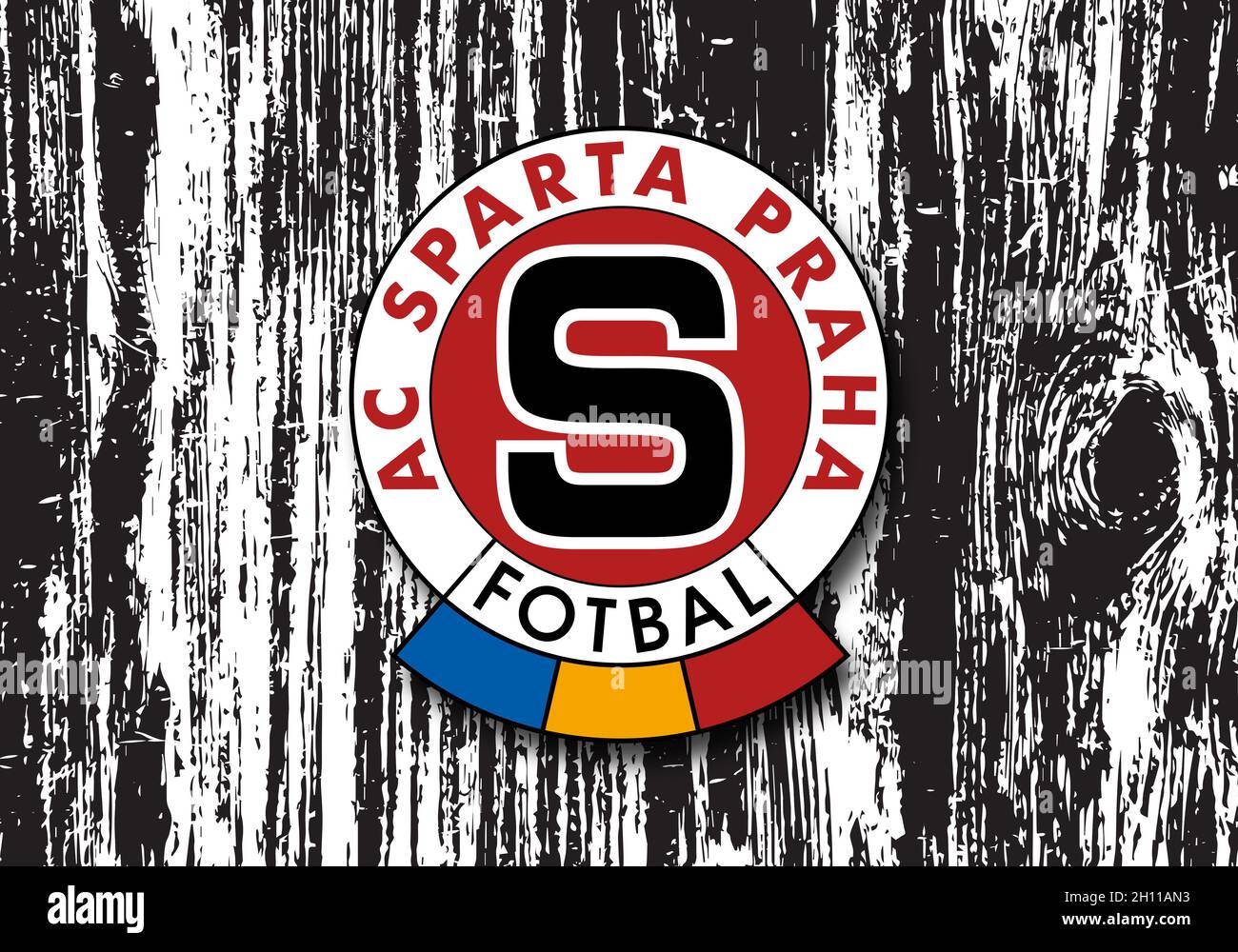 Armoiries du FC Sparta Prague, club de football de la République tchèque Banque D'Images
