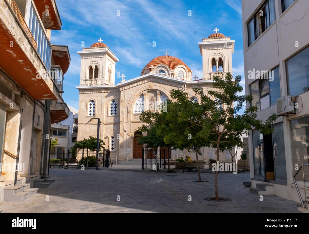 Église d'Agios Kendeas dans la vieille ville de Paphos.L''Agios Kendeas est situé dans la municipalité de Paphos, à proximité de la maison traditionnelle de Kiniras. Banque D'Images