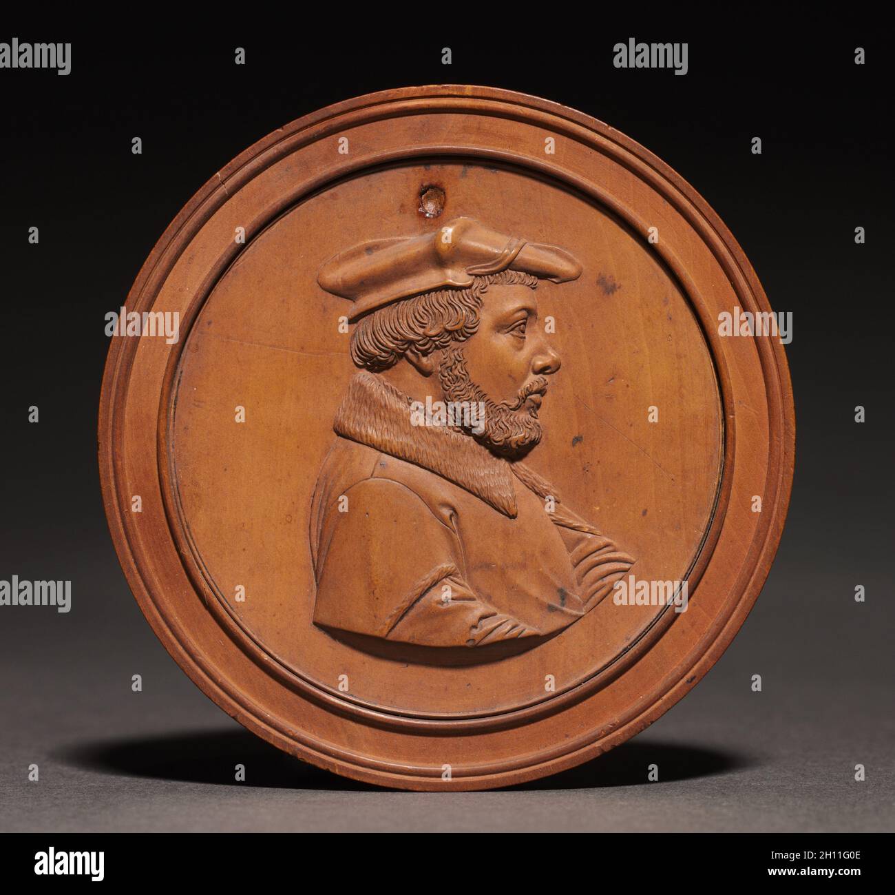 Portrait d'un homme, 1527-1546. Friedrich Hagenauer (allemand, 1490/150/recul de 1546). Le buis ; diamètre : 7,4 cm (2 15/16 po). Banque D'Images