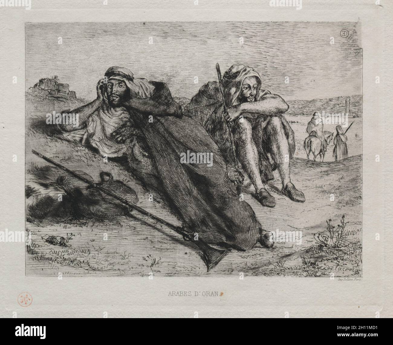 Arabes d'Oran, 1833.Eugène Delacroix (français, 1798-1863).Gravure ; Banque D'Images