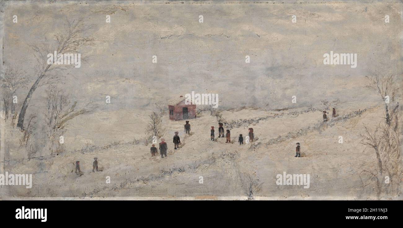 Scène de neige, avant 1932.Affaire Frank E. (américain, 1849-1932).Huile sur toile; sans cadre: 40.6 x 81.4 cm (16 x 32 1/16 in.). Banque D'Images