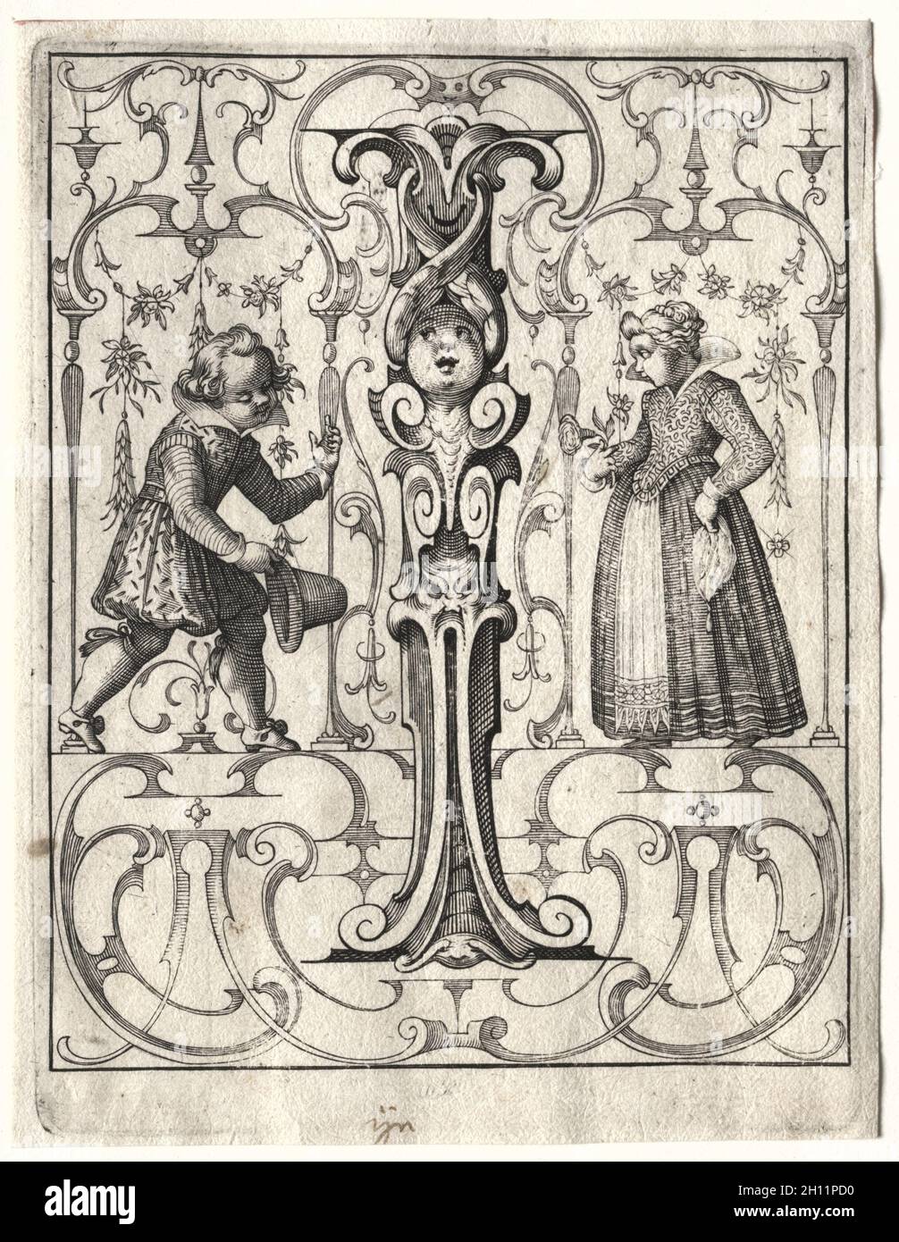 Nouveau livret ABC : I, 1627.Lucas Kilian (allemand, 1579-1637).Gravure ; Banque D'Images