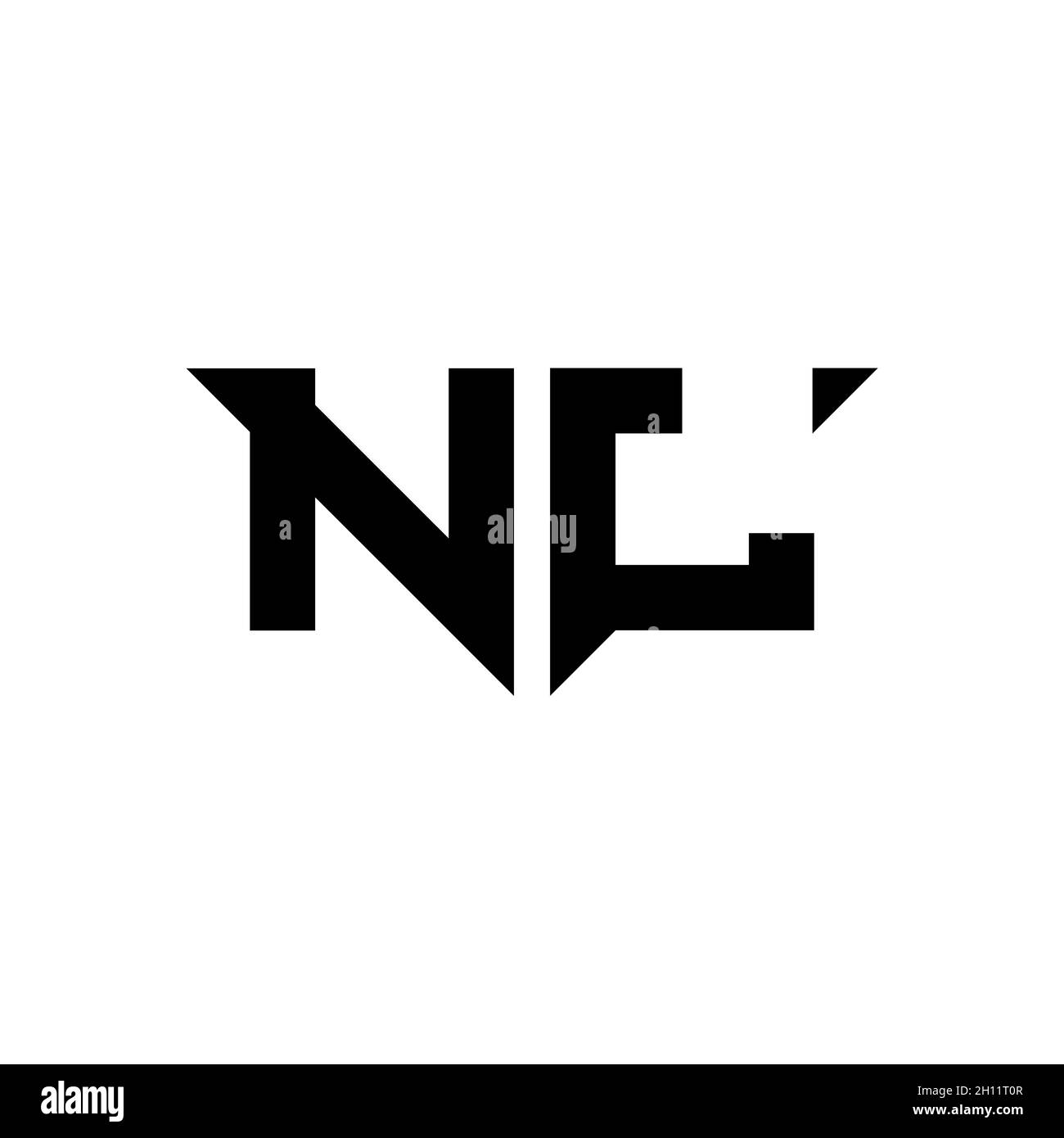 Lettre du logo NJ Monogram avec modèle de conception simple de style moderne, vecteur isolé sur fond blanc Illustration de Vecteur