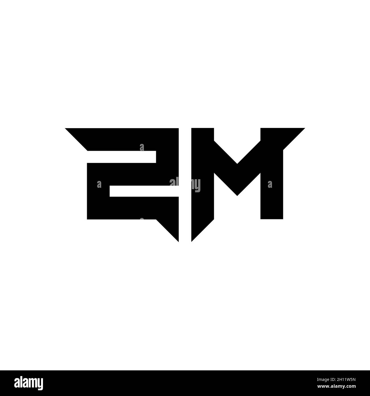 Lettre du logo du monogramme ZM avec modèle de conception simple de style moderne, vecteur isolé sur fond blanc Illustration de Vecteur