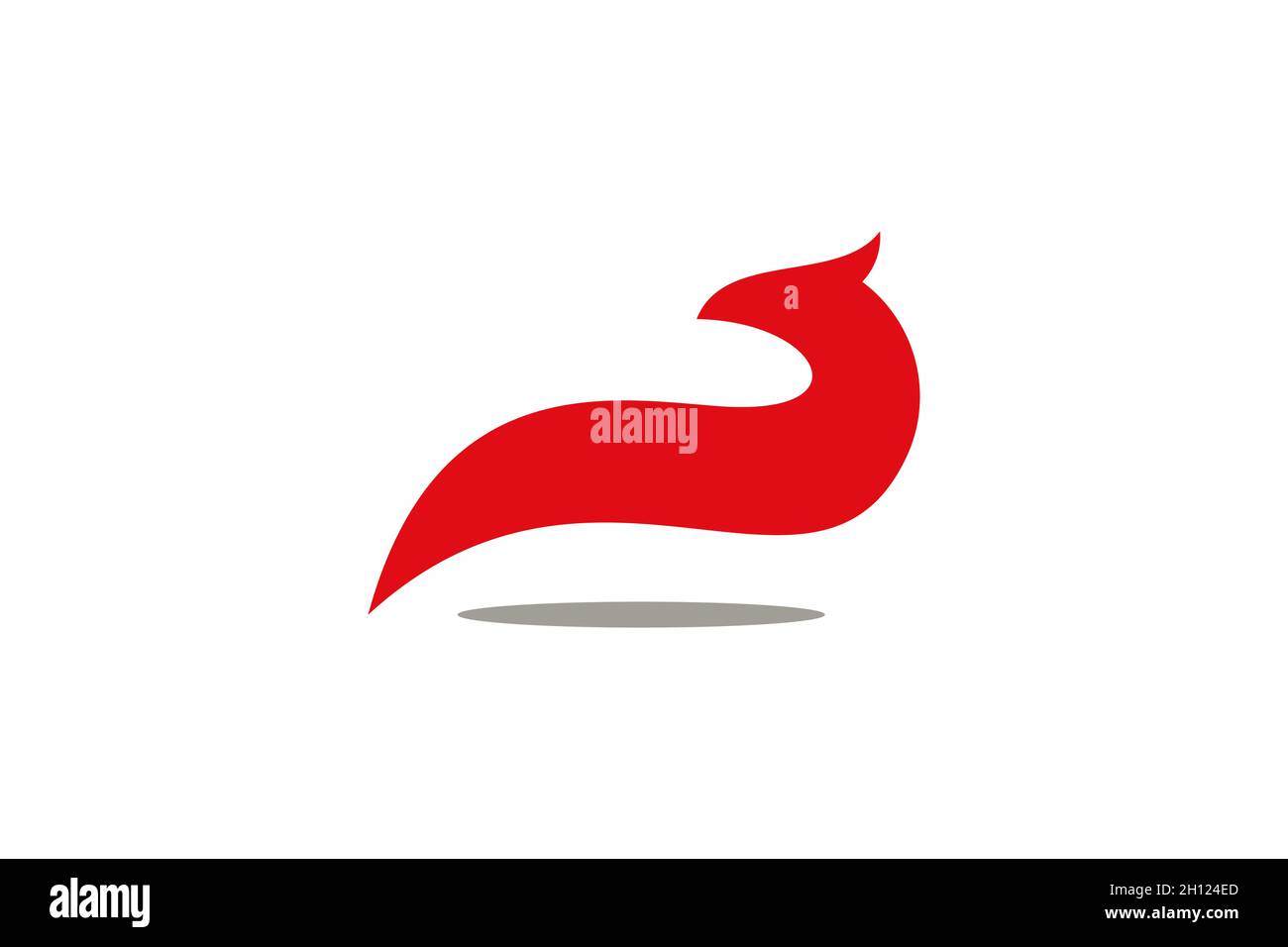 Concept simple et unique de logo de renard.Avec une couleur rouge isolée sur fond blanc. Illustration de Vecteur