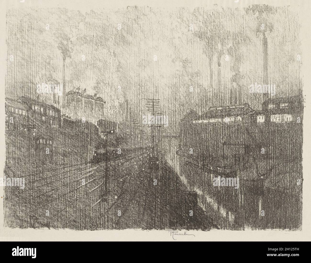 Travail de guerre en anglais : soirée dans le pays des munitions, 1916.Joseph Pennell (américain, 1857-1926).Lithographie; Banque D'Images