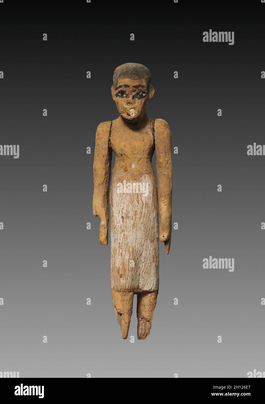 La figure de modèle d'un homme, peut-être un bateau accompagnateur, 2040-1648 BC. Peut-être l'Égypte, Meir, Moyen Empire, 2040-1648 avant JC. Sycamore fig peinte ; Total : 11 x 3 x 2,1 cm (4 5/16 x 1 3/16 x 13/16 in.). Banque D'Images