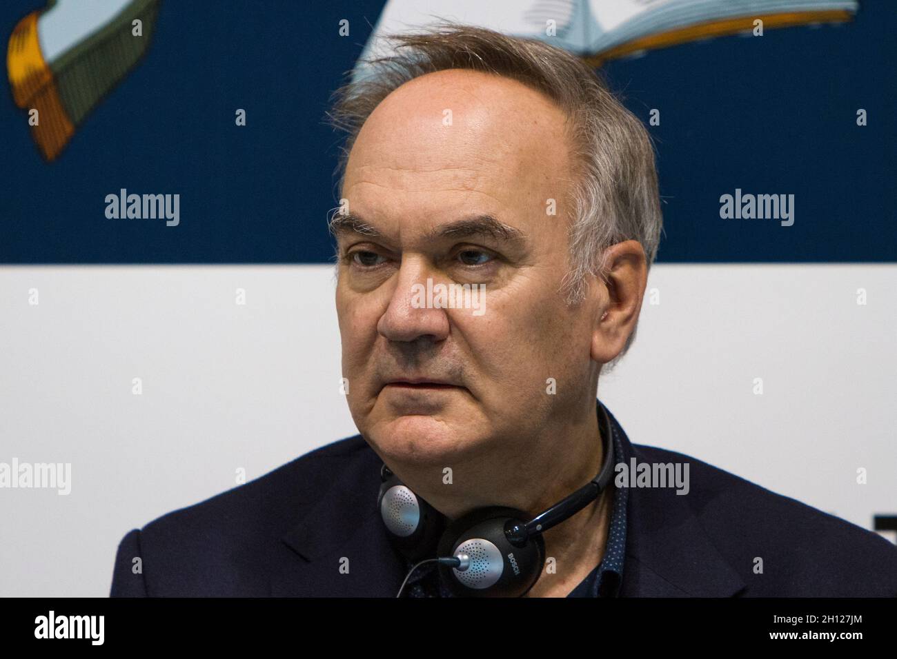 Turin, Italie.15 octobre 2021.L'écrivain français Hervé le Tellier (Hervé le Tellier) est invité du salon du livre de Turin 2021.Credit: Marco Destefanis/Alamy Live News Banque D'Images