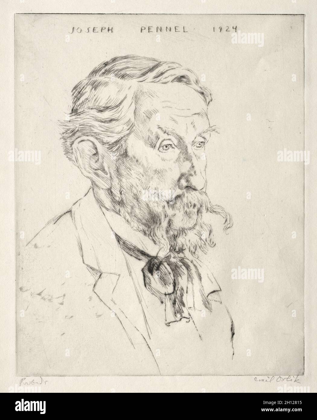 Joseph Pennell, 1924.Emil Orlik (tchèque, 1870-1932).Drypoint et roulette; Banque D'Images