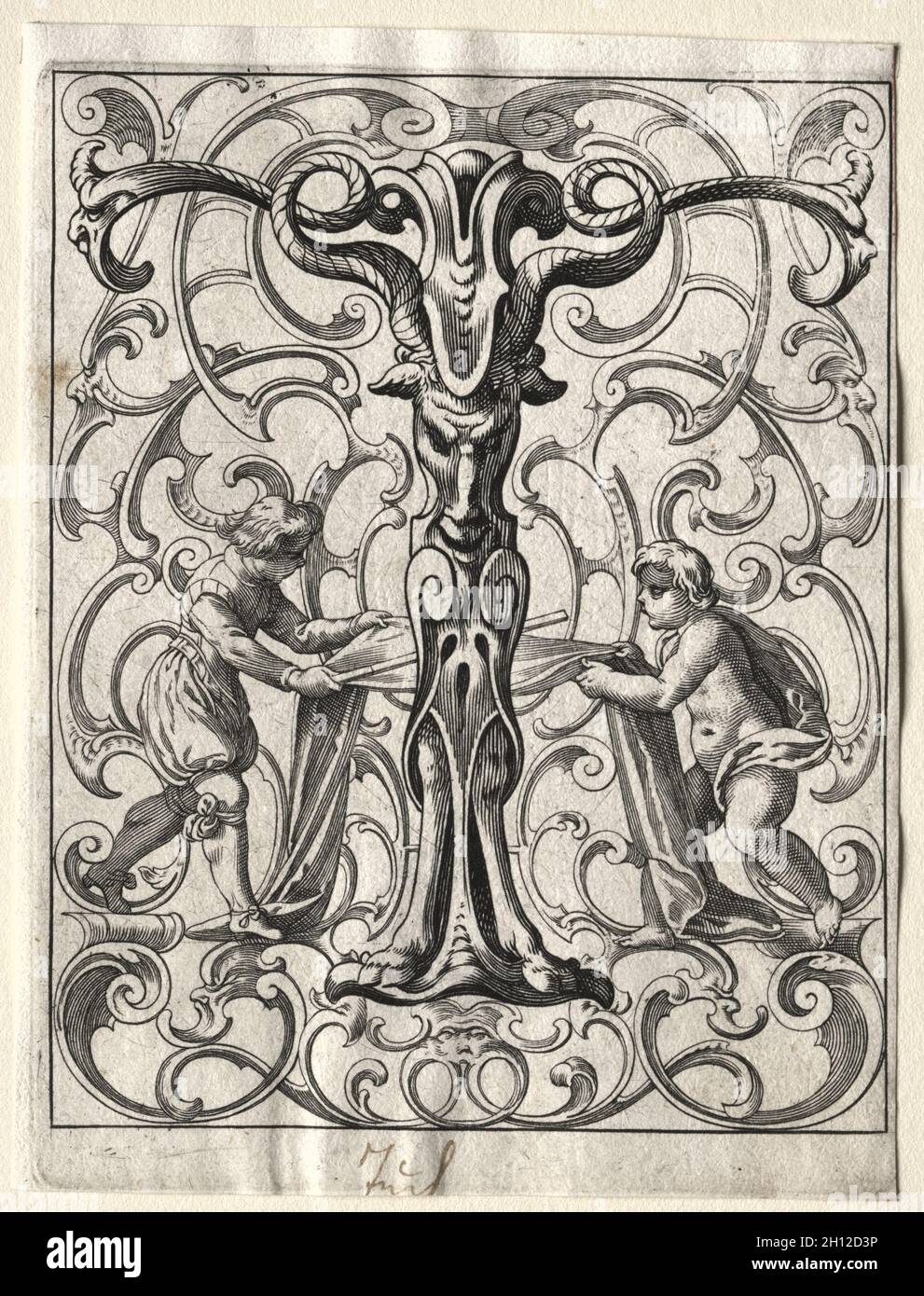 Nouveau livret ABC : T, 1627.Lucas Kilian (allemand, 1579-1637).Gravure ; Banque D'Images