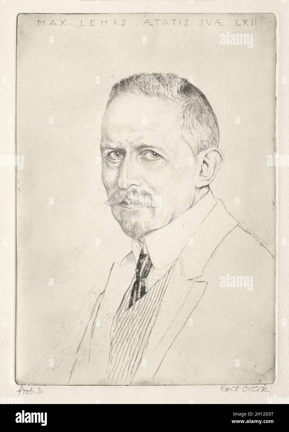 Dr Max von Lehrs.Emil Orlik (tchèque, 1870-1932).Drypoint ; Banque D'Images