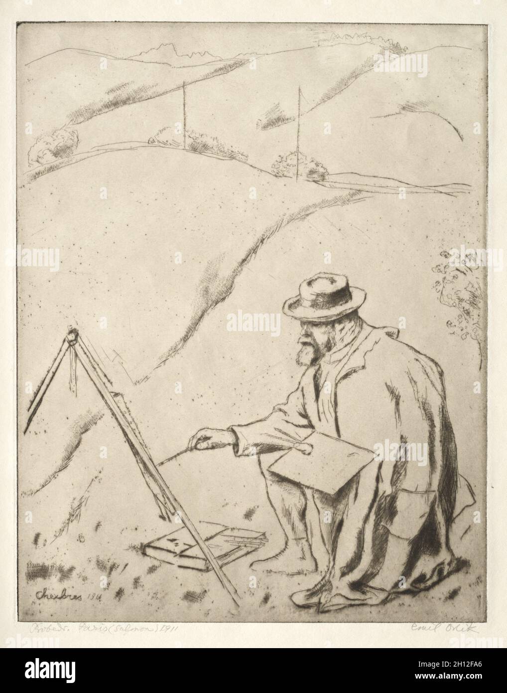 Ferdinand Hodler, 1911.Emil Orlik (tchèque, 1870-1932).Gravure et roulette; Banque D'Images